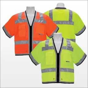 3A Safety - ANSI Class III Fire-resistant Heavy Duty Surveyor Vest - Zipper Version