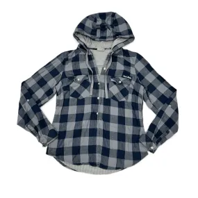 Athletic Top Long Sleeve Hoodie By Columbia In Plaid Pattern, Size: S