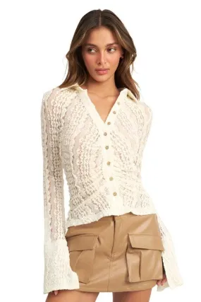 Bell Sleeve Lace Top