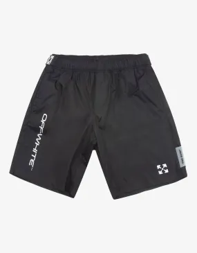 Black Off-White Logo Print Swim Shorts