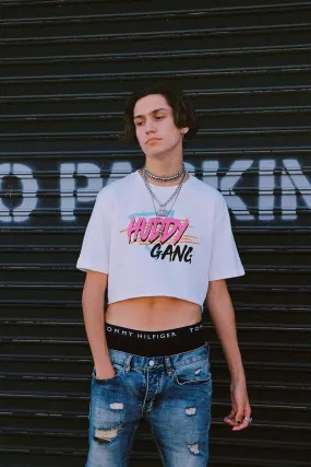 Chase Hudson 'HUDDYGANG' White Cropped Tee