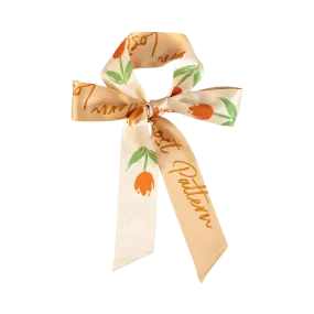 "Tulip" Silk Skinny Scarf - Apricot