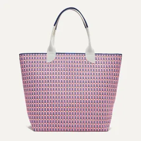 The Lightweight Tote - Navy and Pink Checkers